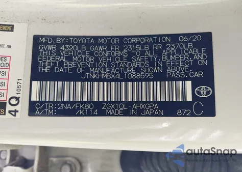 2020 Toyota C-Hr Xle from USA, damaged, VIN JTNKHMBX4L1088595